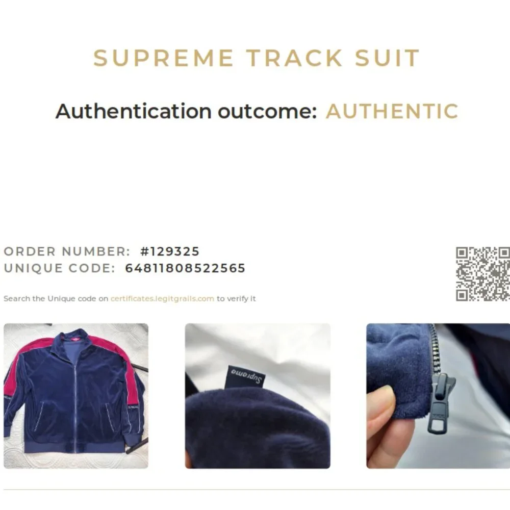 Authenticated Supreme Navy & Maroon Velour‎ Track Jacket Mens XL Streetwear